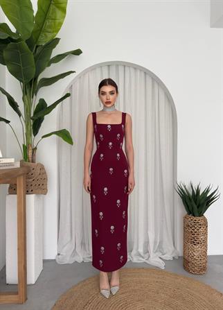 Francisco Taşlı Atlas Uzun Elbise 