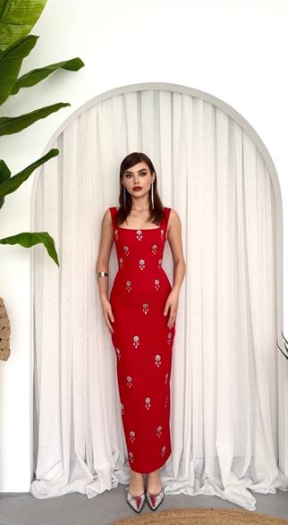 Francisco Taşlı Atlas Uzun Elbise