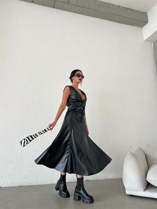 Gavi Deri Etek - Siyah