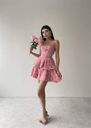 Gül Pembe Mini Elbise 
