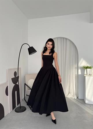 Hera Uzun Kalın Askılı Elbise