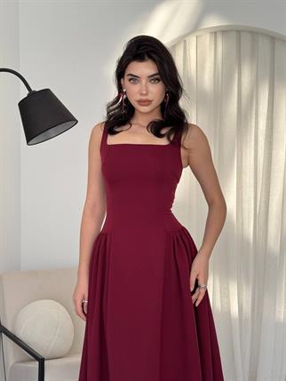 Hera Uzun Kalın Askılı Elbise