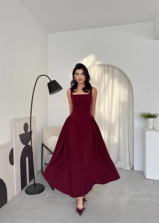 Hera Uzun Kalın Askılı Elbise