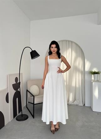 Hera Uzun Kalın Askılı Elbise