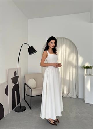 Hera Uzun Kalın Askılı Elbise