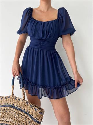 Ester Mini Elbise - Mavi