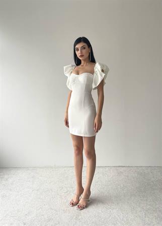 Hope Sırt Dekolteli Mini Elbise - Beyaz