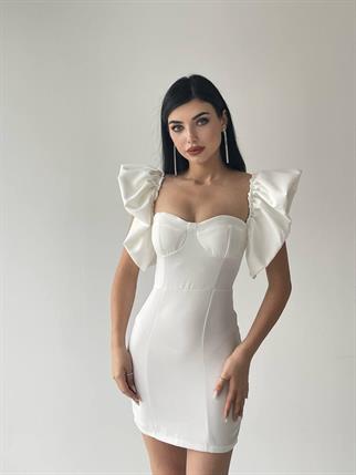 Hope Sırt Dekolteli Mini Elbise - Beyaz