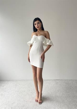Hope Sırt Dekolteli Mini Elbise - Beyaz