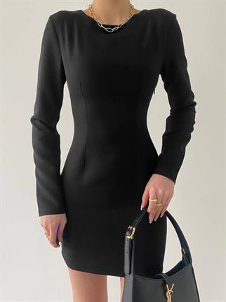 Hope Sırt Dekolteli Mini Elbise -4351 - Siyah