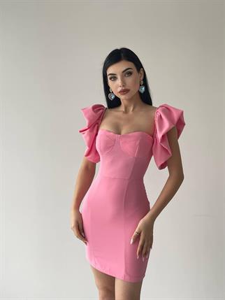 Hope Sırt Dekolteli Mini Elbise - Pembe