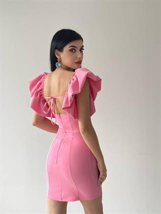 Hope Sırt Dekolteli Mini Elbise - Pembe