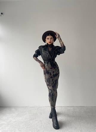 Jerry Streç Uzun Elbise