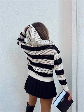 Jonas Çizgili Şapkalı Triko