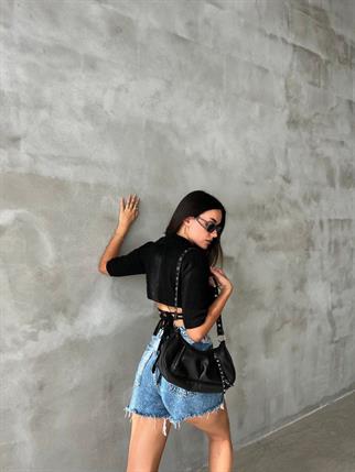 Julia Sırt Detay İpek Kazak - Siyah