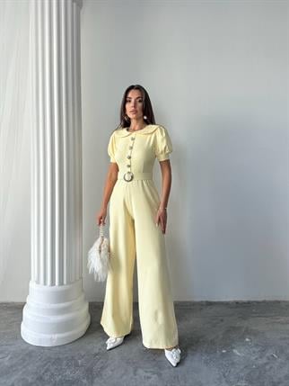 Kadın Tasarım Kemerli Düğme Detaylı Alvin Tulum