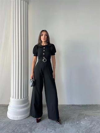 Kadın Tasarım Kemerli Düğme Detaylı Alvin Tulum