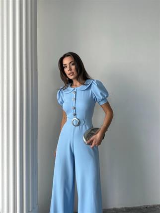 Kadın Tasarım Kemerli Düğme Detaylı Alvin Tulum