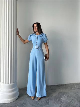 Kadın Tasarım Kemerli Düğme Detaylı Alvin Tulum