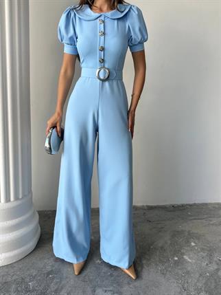 Kadın Tasarım Kemerli Düğme Detaylı Alvin Tulum