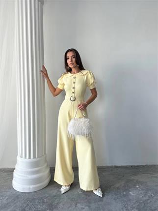 Kadın Tasarım Kemerli Düğme Detaylı Alvin Tulum