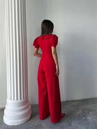 Kadın Tasarım Kemerli Düğme Detaylı Alvin Tulum