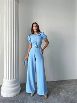 Kadın Tasarım Kemerli Düğme Detaylı Alvin Tulum