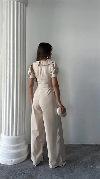 Kadın Tasarım Kemerli Düğme Detaylı Alvin Tulum