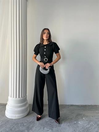 Kadın Tasarım Kemerli Düğme Detaylı Alvin Tulum