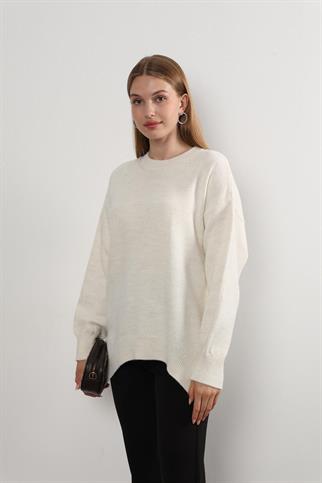 Kadın Uzun Bisiklet Yaka Triko Kazak