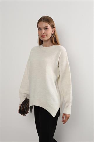 Kadın Uzun Bisiklet Yaka Triko Kazak