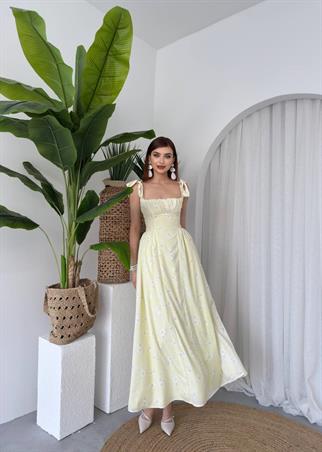 Kalın Askılı Çiçekli Daniel Elbise