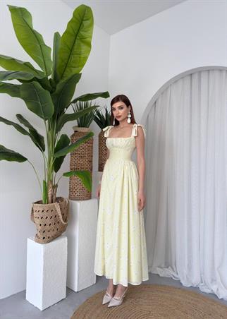 Kalın Askılı Çiçekli Daniel Elbise