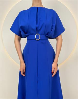 Kemer Detaylı Anjeli Midi Elbise