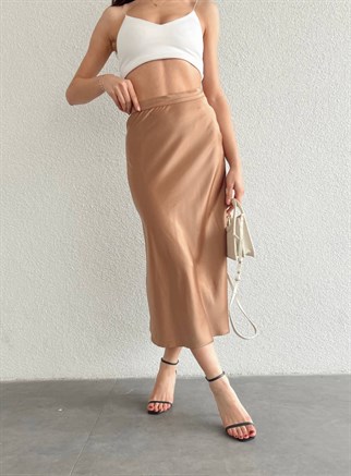 KİLOŞ SATEN ETEK - Kahve