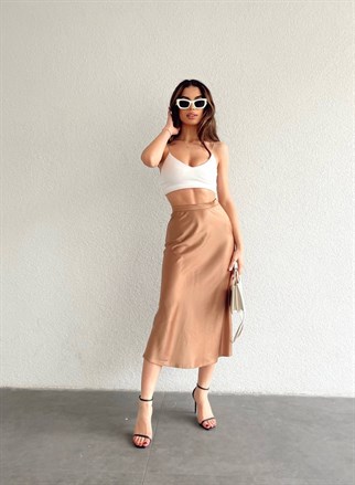 KİLOŞ SATEN ETEK - Kahve