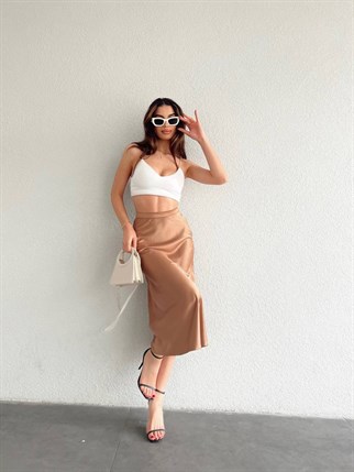 KİLOŞ SATEN ETEK - Kahve