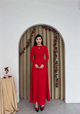 Kurdele Detay Phila Uzun Elbise