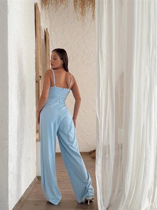 Luna Askılı Atlas Tulum Elbise