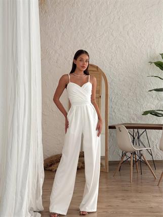 Luna Askılı Atlas Tulum Elbise