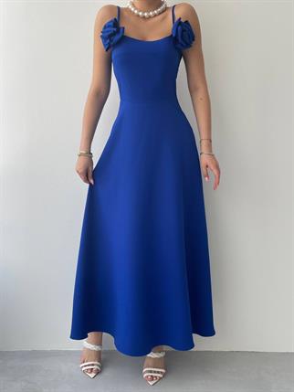 Luna Kiloş Gül Aksesuarlı Elbise