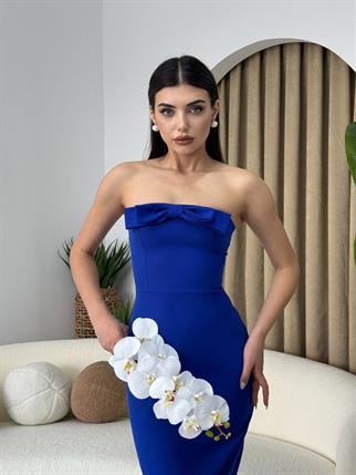 Luzi Kurdele Atlas Midi Elbise