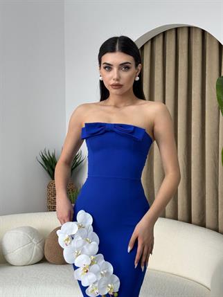 Luzi Kurdele Atlas Midi Elbise
