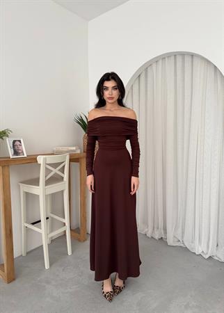 Madonna Yaka Sandy Kiloş Uzun Elbise