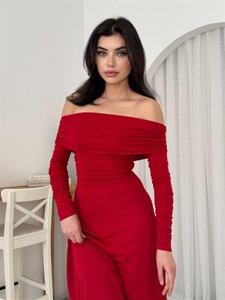 Madonna Yaka Sandy Kiloş Uzun Elbise