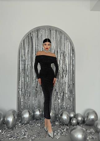 Madonna Yaka Simli Uzun Elbise