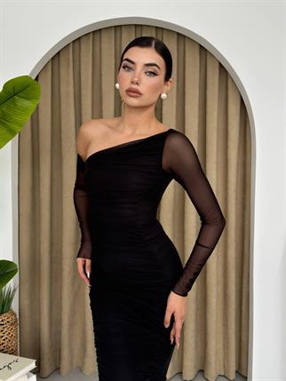 Marya Streç Astarlı Midi Elbise