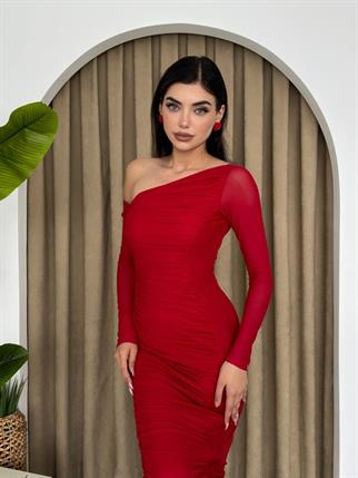 Marya Streç Astarlı Midi Elbise