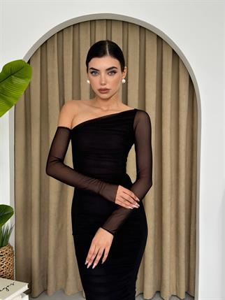 Marya Streç Astarlı Midi Elbise