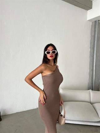 Mikula Triko Elbise - Vizon